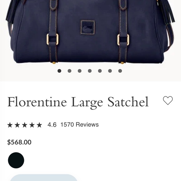 Dooney & Bourke Large Florentine Satchel Navy - Picture 9 of 9